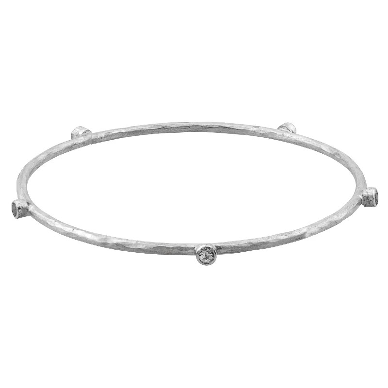 ladies bracelet ornate cyber monday-Lika Behar Silver Bangle Bracelet with 5 Sapphires