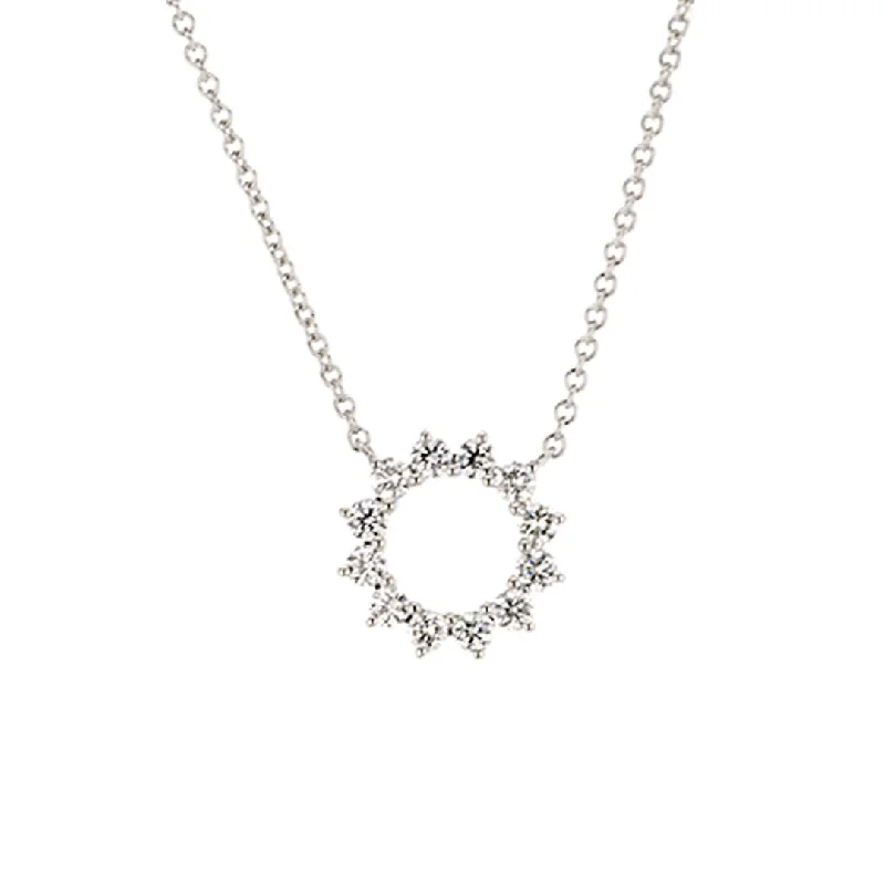 ladies necklace premium pave-18" 1.50 ctw Diamond Stationary Pendant Necklace | M10273214