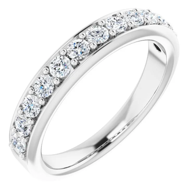 Ladies rings initial letter styles-Platinum 5/8 CTW Natural Diamond Anniversary Band