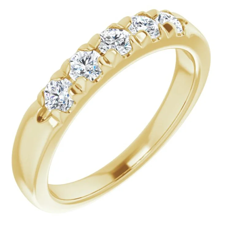 Ladies rings African motif rings-14K Yellow 1/2 CTW Natural Diamond Anniversary Band