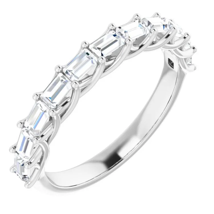 Ladies rings subtle beauty designs-Platinum 3/4 CTW Natural Diamond Anniversary Band