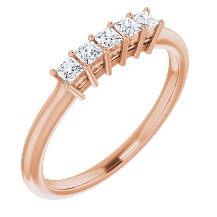 Ladies rings flexible band rings-14K Rose 1/4 CTW Natural Diamond Anniversary Band