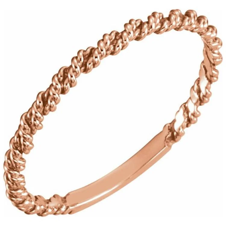 Ladies rings physical store locations-14K Rose 2 mm Twisted Rope Band