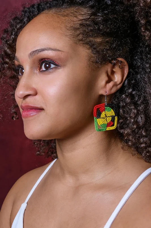 Ladies earrings social media trends-Zulu Beaded Earrings