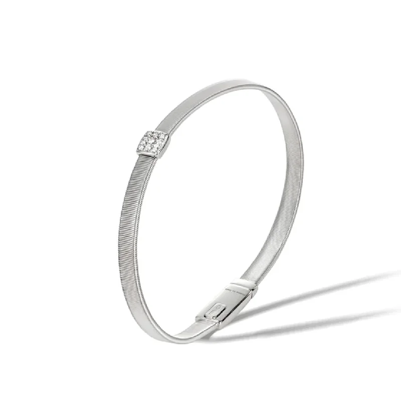 ladies bracelet high-end multi-stone-Marco Bicego Masai Collection 18K White Gold and Diamond Single Station Bracelet