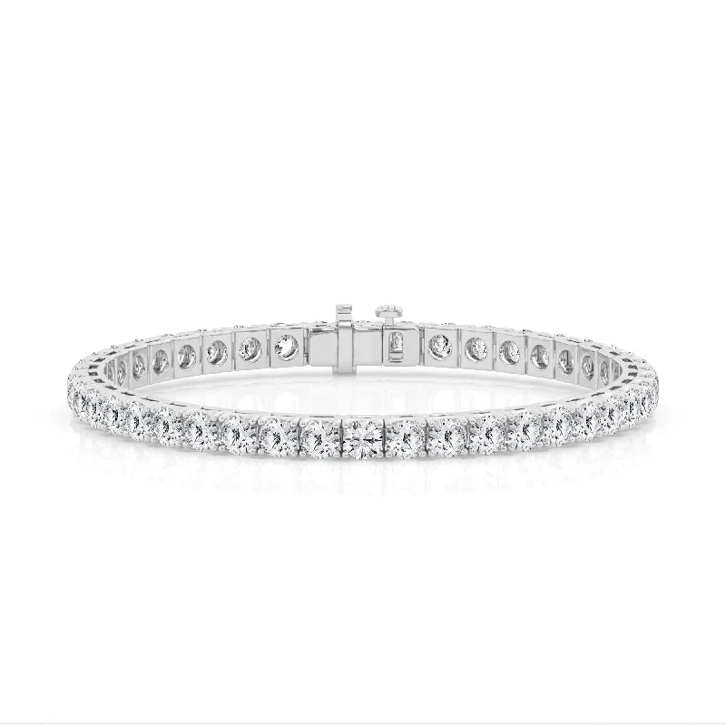 ladies bracelet custom feather-14.00 cttw  Tennis Bracelet with Round Lab Diamond by Mercury Rings