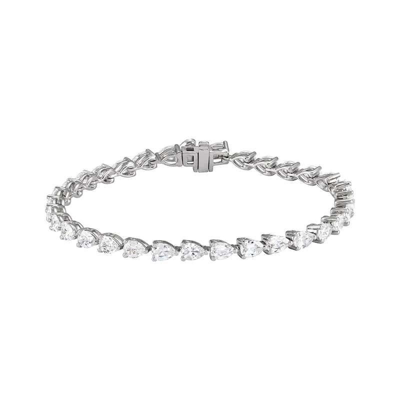 ladies bracelet celestial topaz-14K White Gold 6 1/2 CTW Lab-Grown Diamond Line 7" Bracelet