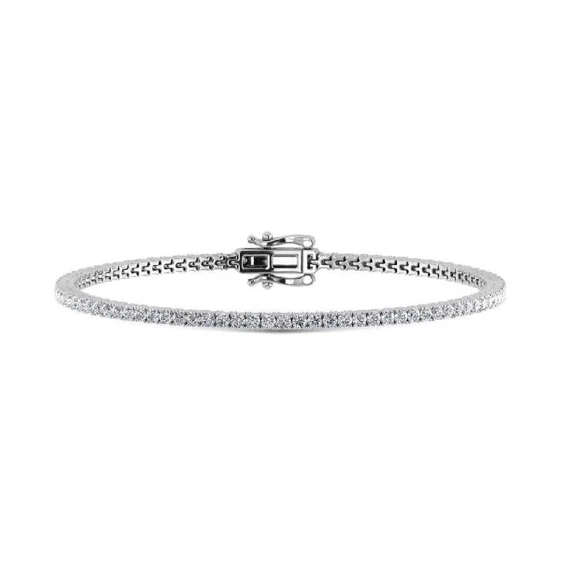 ladies bracelet pave personalized-14K White Gold Lab Grown Diamond 10 Ct.Tw. Tennies Bracelet