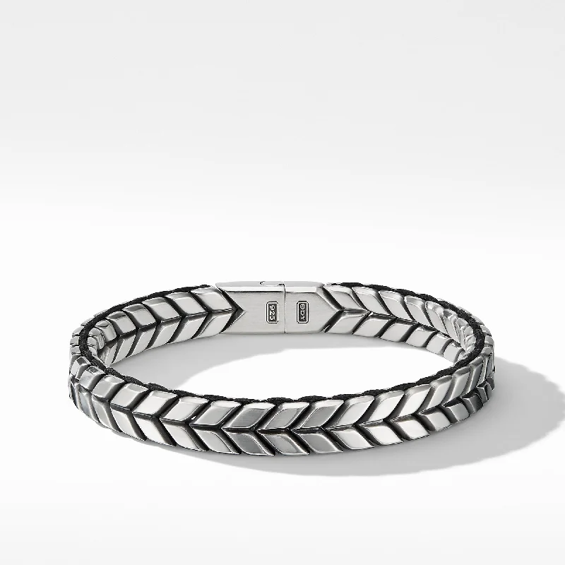 ladies bracelet name halo-David Yurman Men's Chevron Woven Bracelet 9mm