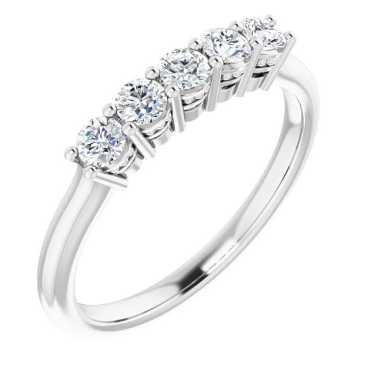 Ladies rings wire-wrapped rings-14K White 1/3 CTW Natural Diamond Anniversary Band