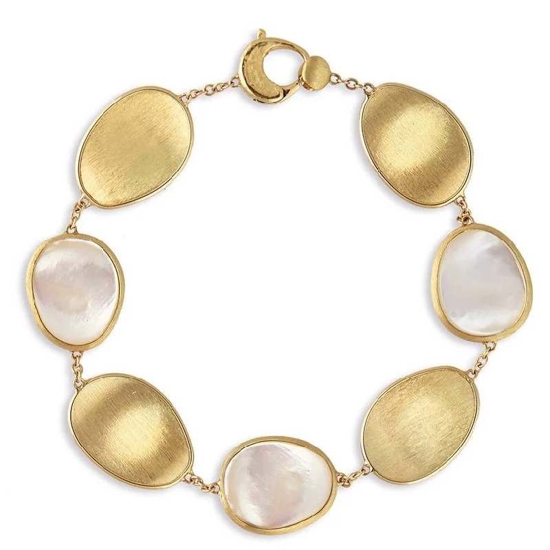 ladies bracelet brushed seasonal-Marco Bicego White Mother of Pearl Lunaria Bracelet BB2099 MPW