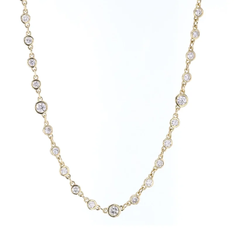 ladies necklace moonstone ornate-3.83 ctw Diamonds By The Yard Necklace