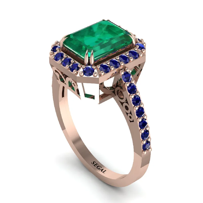 Ladies engagement rings heirloom pieces-Emerald Cut Emerald Vintage-Inspired Engagement Ring - Addilyn No. 65