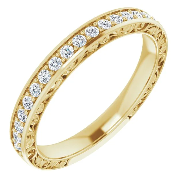 Ladies rings bold weight designs-14k Gold 1/4 CTW Diamond Anniversary Band - White Rose or Yellow Gold