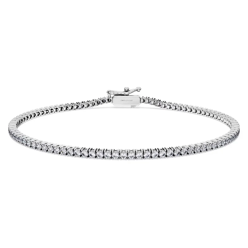 ladies bracelet intricate initial-Swarovski Diamond Eternity Tennis Bracelet 14K White Gold 1.50 Carats tw