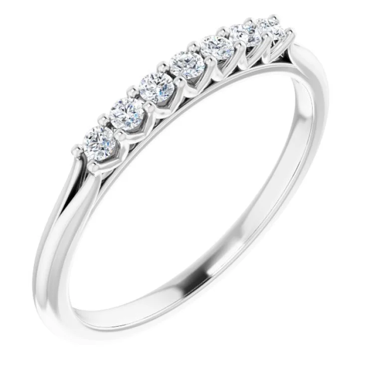 Ladies rings minimalist trend picks-14K White 1/6 CTW Natural Diamond Anniversary Band