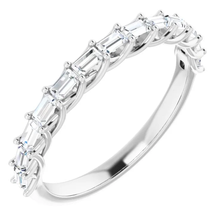 Ladies rings tight fit designs-Platinum 3/8 CTW Natural Diamond Anniversary Band