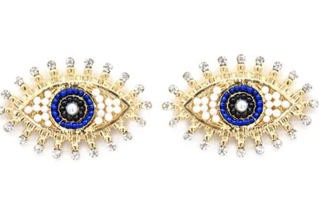 Ladies earrings single stone styles-Evil Eye Protection Seed Bead Earrings