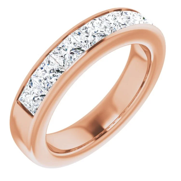 Ladies rings collectible jewelry items-14K Rose 2 3/4 CTW Natural Diamond Band