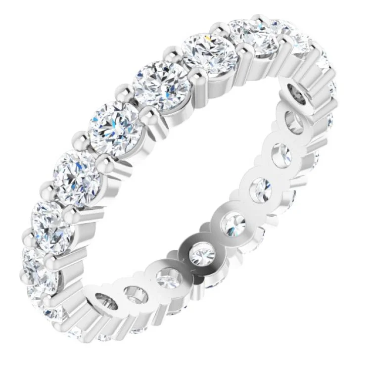 Ladies rings neon bright rings-14K White 2 CTW Lab-Grown Diamond Eternity Band Size 6.5