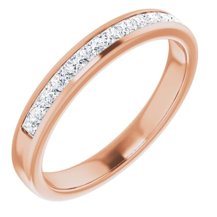 Ladies rings famous designer labels-14K Rose 5/8 CTW Natural Diamond Band