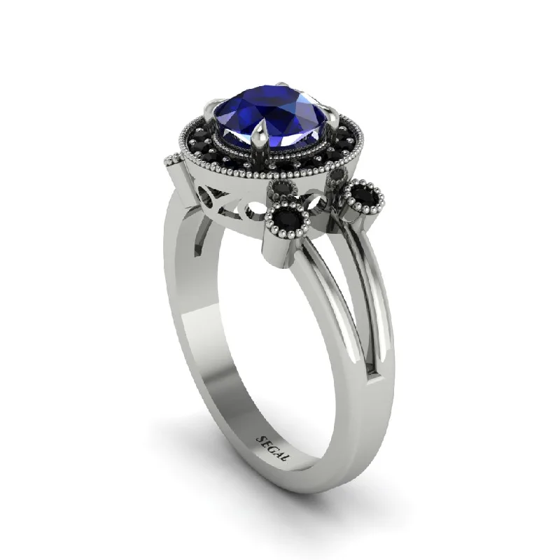 Ladies engagement rings celebrity halo styles-Radiant Sapphire Halo Gold Engagement Ring - Madilyn No. 45