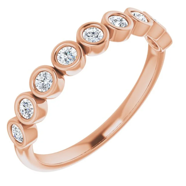 Ladies rings girlfriend surprise picks-14K Rose 1/4 CTW Natural Diamond Anniversary Band