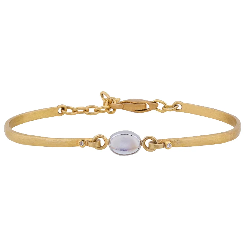 ladies bracelet designer black diamond-Lika Behar "Moondance" Bracelet 22K Yellow Gold Rainbow Moonstone