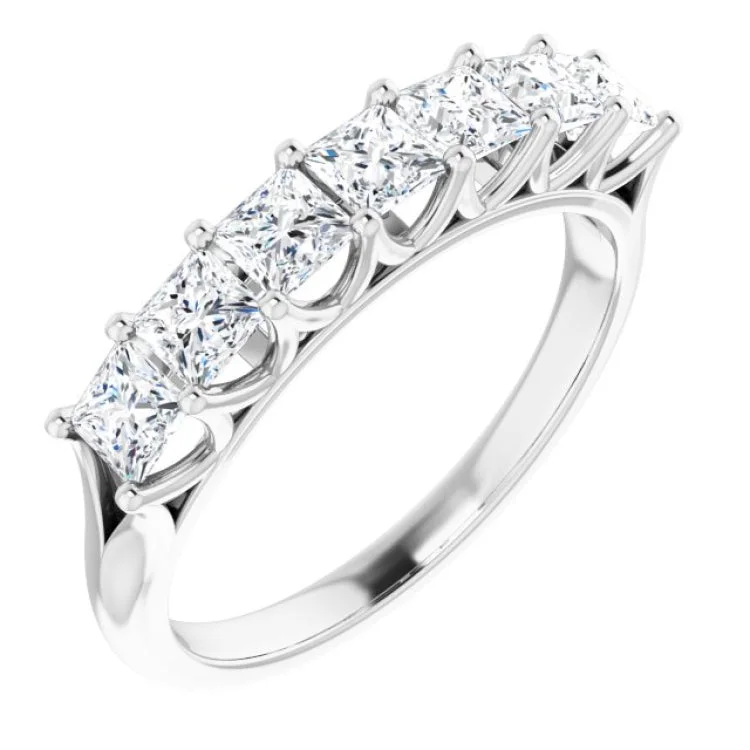 Ladies rings friendship bond rings-Platinum 1 1/8 CTW Natural Diamond Anniversary Band