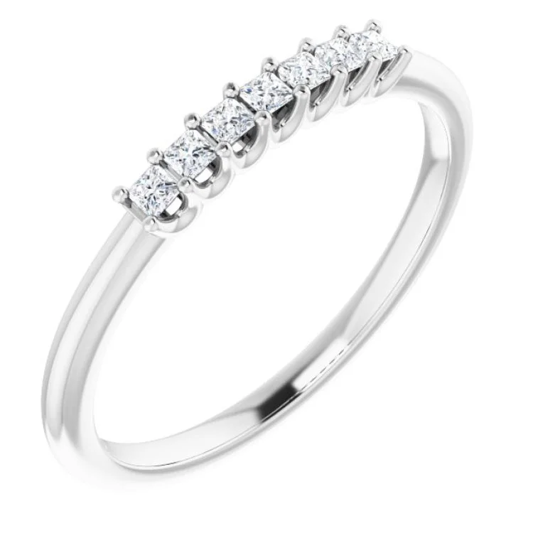 Ladies rings yellow diamond rings-Platinum 1/6 CTW Natural Diamond Anniversary Band