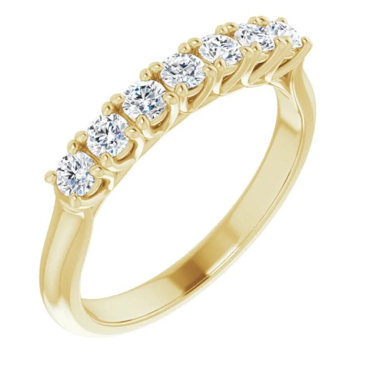 Ladies rings bespoke jewelry picks-14K Yellow 3/8 CTW Natural Diamond Seven-Stone Anniversary Band