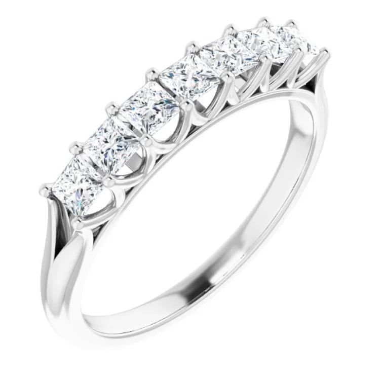 Ladies rings ethnic pattern designs-14K White 3/4 CTW Natural Diamond Anniversary Band