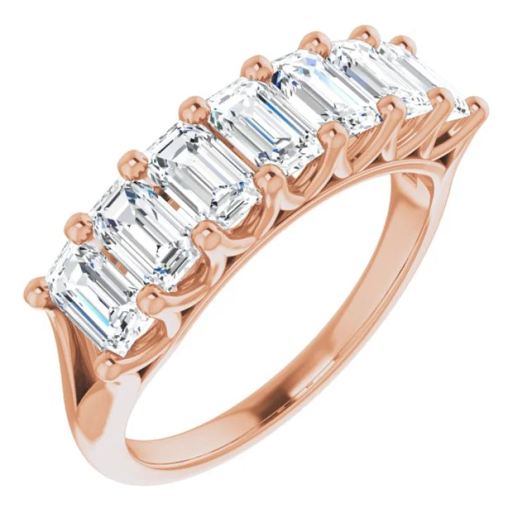 Ladies rings nature-inspired patterns-14K Rose 2 1/2 CTW Natural Diamond Anniversary Band