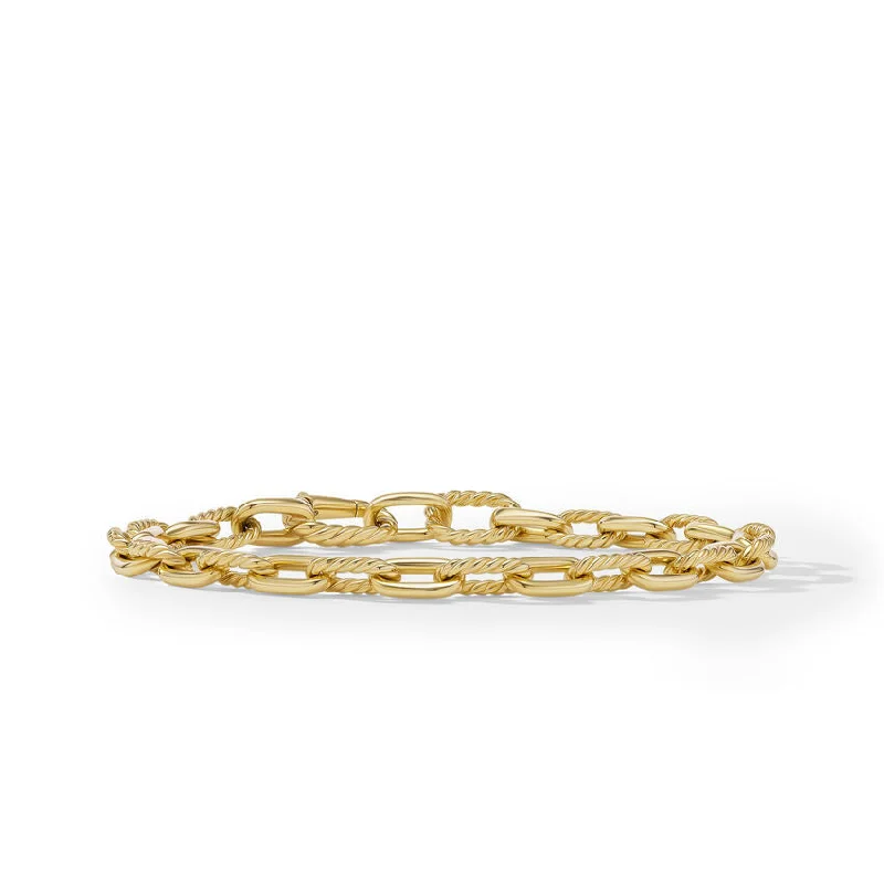 ladies bracelet statement solitaire-DY Gents Madison Chain Bracelet in 18K Yellow Gold