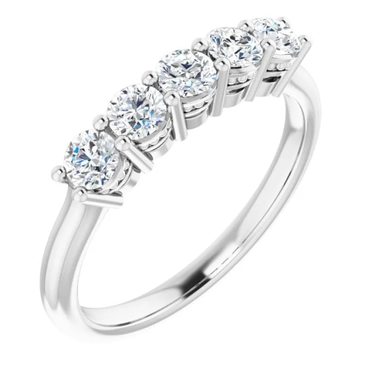 Ladies rings surrealist style designs-Platinum 5/8 CTW Natural Diamond Anniversary Band