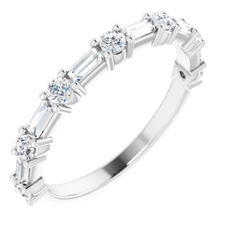 Ladies rings durable craft designs-Platinum 1/3 CTW Natural Diamond Anniversary Band