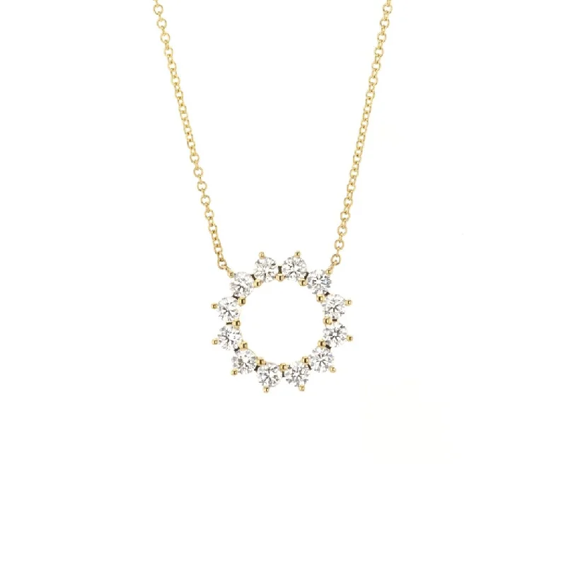 ladies necklace statement bib-18" 1.50 ctw Diamond Stationary Pendant Necklace | M10273215