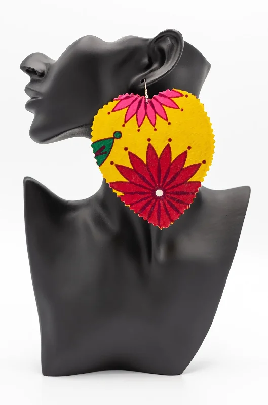 Ladies earrings rotating gem designs-African Print Earrings