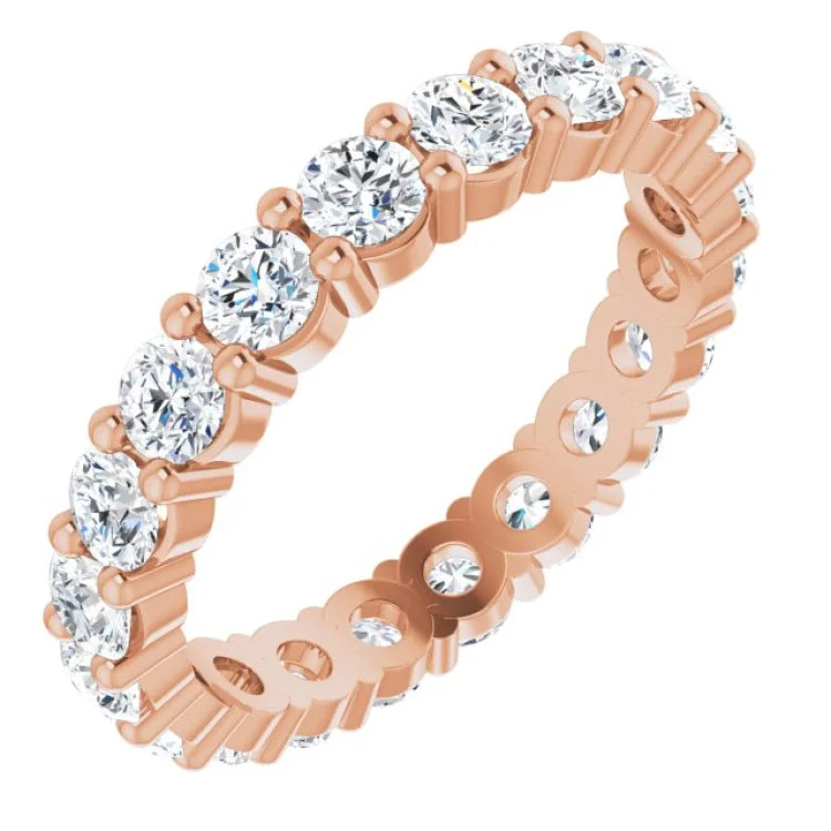 Ladies rings handcrafted luxury styles-14K Rose 1 9/10 CTW Lab-Grown Diamond Eternity Band Size 5.5