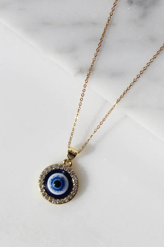 ladies necklace diamond matte-Cairo Eye Necklace