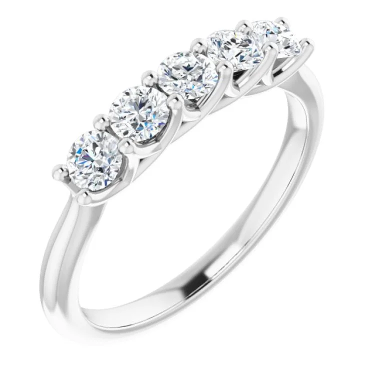 Ladies rings travel-friendly designs-Platinum 5/8 CTW Natural Diamond Anniversary Band