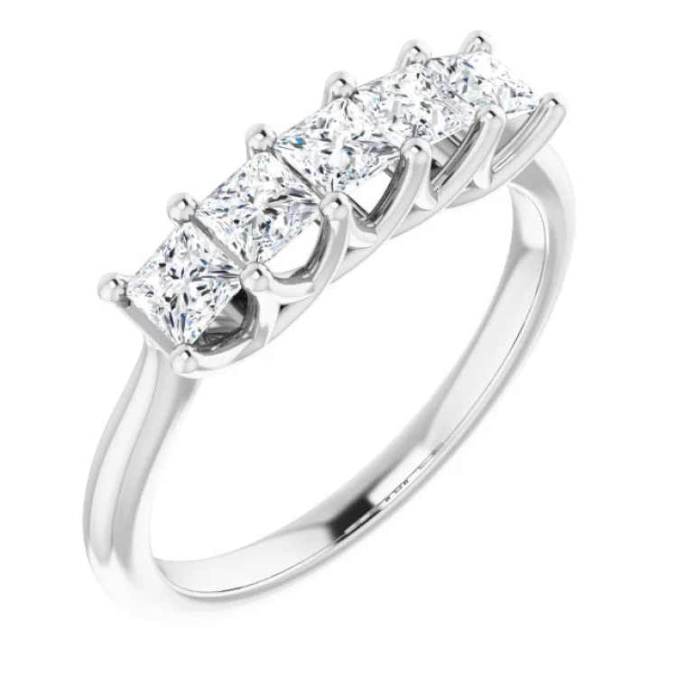 Ladies rings star motif accents-Platinum 3/4 CTW Natural Diamond Anniversary Band