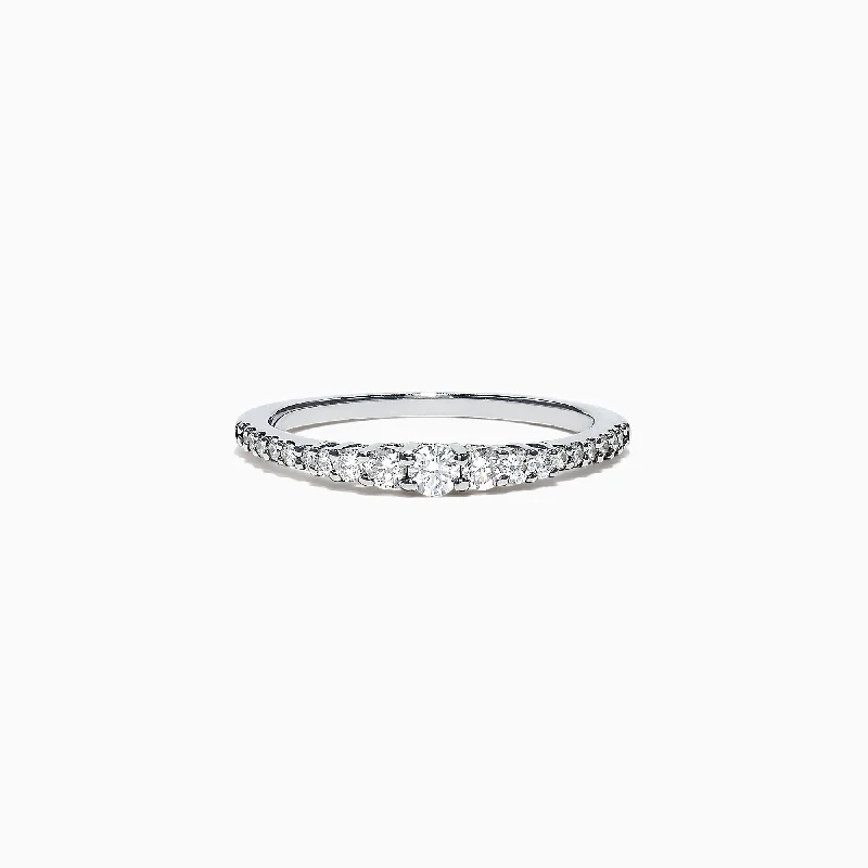 Ladies rings conflict-free gemstones-Pave Classica 14K White Gold Diamond Band, 0.31 TCW