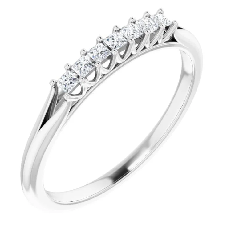 Ladies rings tarnish-free rings-14K White 1/6 CTW Natural Diamond Anniversary Band