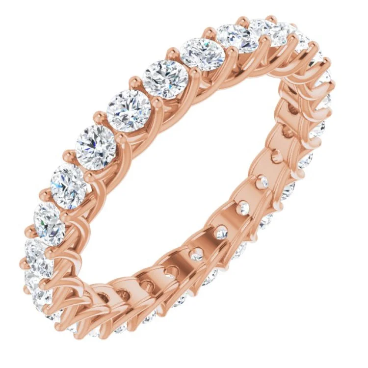 Ladies rings pear cut styles-14K Rose 1 1/2 CTW Diamond Eternity Band