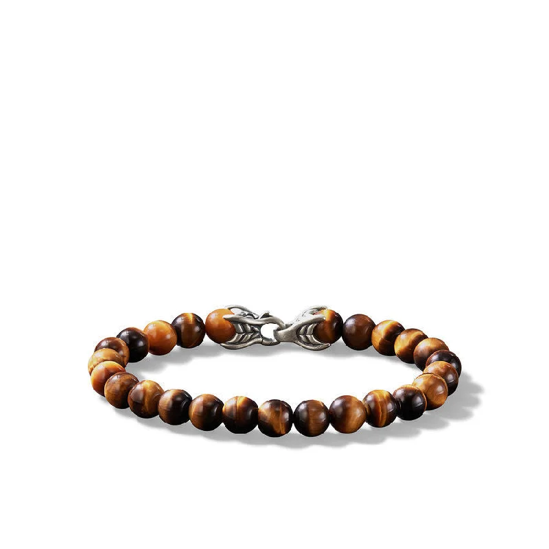 ladies bracelet rose quartz romantic-David Yurman Spiritual Beads Bracelet with Tiger's Eye