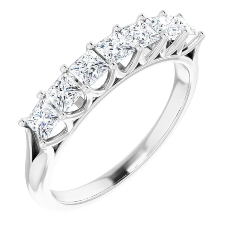 Ladies rings long-lasting designs-14K White 9/10 CTW Natural Diamond Anniversary Band