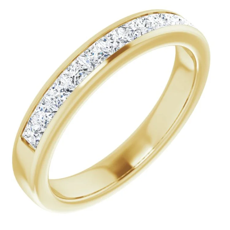 Ladies rings nature-inspired patterns-14K Yellow 1 CTW Natural Diamond Band