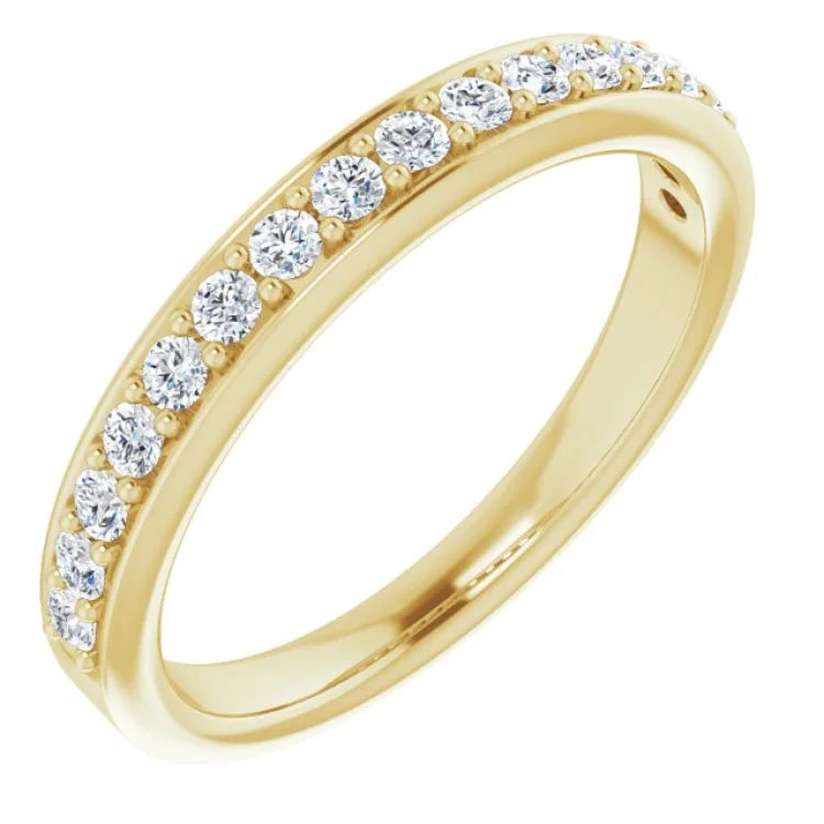 Ladies rings wave pattern rings-14K Yellow 1/3 CTW Natural Diamond Anniversary Band