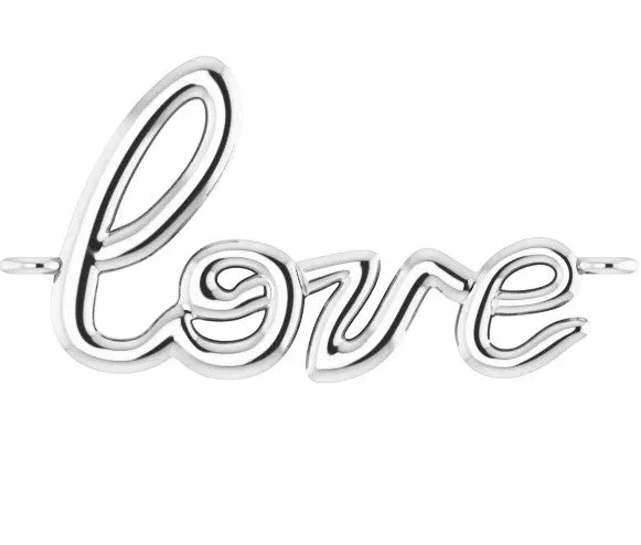 ladies bracelet fall black friday-Endless Bracelet Center 'Love' Script Charm - Permanent Jewelry